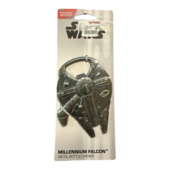 New Star Wars Milennium Falcon Metal Bottle Opener Magnet Backed - Picture 1 of 2